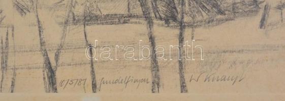 Olvashatatlan jelzéssel (W Knayl?): Gundelfingen (Baden-Württemberg, Németország). Ceruza, papír, pa...