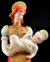 Herendi Matyó Madonna, kézzel festett, jelzett, kis lepattanással és restauálással a talpán  m:36 cm