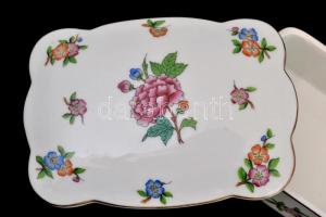 Herendi Eton mintás rózsás bonbonier, kézzel festett, jelzett (Herend Hungary 1942), apró kopásnyomo...