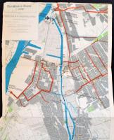 1970 Soroksári-Duna regionális vízminőségvédelmi terve, szennyvízelvezetés a Dunaág mentén. 1969 évi állapot. Tervezte: Fővárosi Mélyépítési tervező vállalat, 1:25 000, 28x199 cm, címlappal.