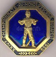 1959. "24. Vívó VB-Budapest" zománcozott kitűző T:2