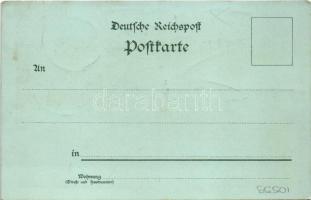 Koblenz, Coblenz; Eisenbahnbrücke, Kaiserl. Postamt, Goeben Denkmal / railway bridge, post office, m...