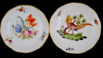 Herendi kis tálkák. 4 db. Kézzel festett, jelzett, hibátlanok. d: 7,5 cm