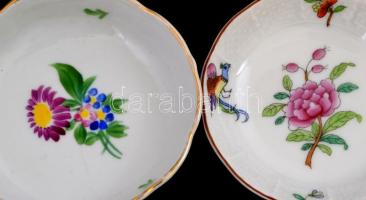 Herendi kis tálkák. 3 db. Kézzel festett, jelzett, hibátlanok. d: 7,5 cm, 10 cm
