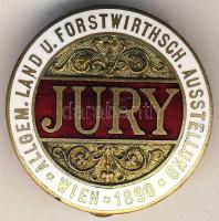 Ausztria 1890. "Országos Gazdasági és Erdészeti Kiállítás-Bécs" zománcozott jelvény T:2