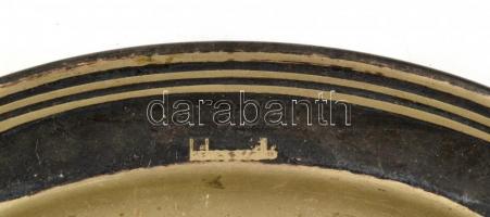 2 db fém kínáló tálca, egyiken Kékes szálló felirat 15,5×20,5 ill. 22×32,5 cm, kopottas, foltos álla...