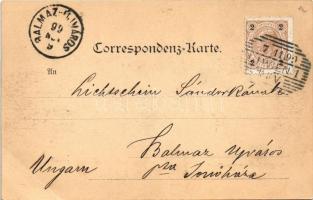 1899 Wien, Vienna, Bécs I. K. k. Hofoper / opera house, horse-drawn trams. Deutsch's Postkarten...