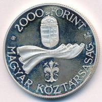 1996. 2000Ft Ag "Ötvenéves a Forint" kapszulában, tanúsítvánnyal, dísztokban T:1 (eredetil...