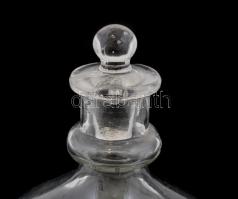 Fújt üveg légyfogó, csorbákkal, m: 18,5 cm