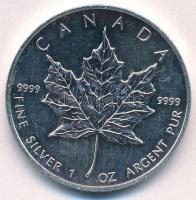 Kanada 1989. 5$ Ag "II. Erzsébet / Juharlevél" (1oz/0.999) T:1- felszíni karcok
Canada 19...