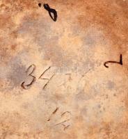 XIX. sz. vége: Jelzés nélkül: Dinnye evő tányér 6 db. Fajansz. Formaszámmal. Kis kopásokkal d:18 cm