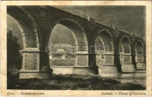 1916 Gorizia, Görz, Gorica; Südbahnbrücke / Ponte di Ferrovia / railway bridge (fl)