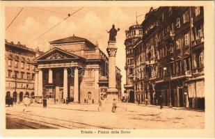 Trieste, Trieszt, Trst; Piazza della Borsa / square, shops, tram