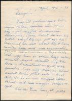 1945.V.28 levél, amelyben a levélíró kifejezi a reményét, hogy a deportáltakat haza fogják szállítani és ír egy személyről, aki el akar válni visszatért férjétől, mert kapcsolata van egy védett házból való ismeretségével. 4 kézzel írt oldal, eredeti borítékjában.