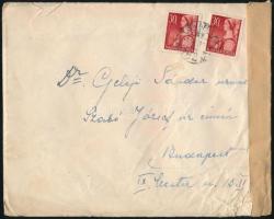 1945.V.2 levél V. ker (ma XIII. ker), Csanády u. 7-ből, amelyben a levélíró részletesen beszámol arr...