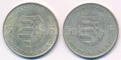 1947. 5Ft Ag "Kossuth" (2x) T:2-,3 Adamo F8.1