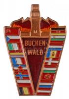 NDK 1958. Buchenwald részben zománcozott és festett fém jelvény (43x29mm) T:1 GDR 1958. Buchenwald partially enamelled and painted metal badge (43x29mm) C:UNC