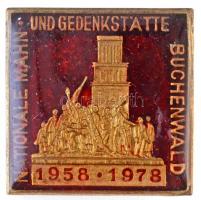 NDK 1978. Nationale mahn und gedenkstätte Buchenwald részben zománcozott fém jelvény (25x25mm) T:1 GDR 1978. Nationale mahn und gedenkstätte Buchenwald partially enamelled metal badge (25x25mm) C:UNC