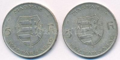 1947. 5Ft Ag "Kossuth" (2x) T:2-,3 Adamo F8.1