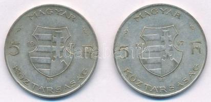 1947. 5Ft Ag "Kossuth" (2x) T:2-,3 Adamo F8.1