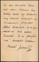 cca 1900 Jászai Mari (1850-1926) színésznő saját kézzel írt levele Hermann Leontinnak, Gerő Ödön műv...