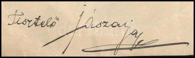 1907 Jászai Mari (1850-1926) színésznő autográf levele Gerő Ödön (1863-1939) művészeti újságíró, sze...