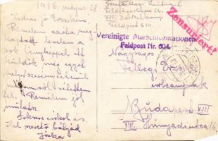 1916 Feldjägerbaon / Ifj. Fellegi József hadnagy az olasz harctéren (később elesett az orosz harctér...