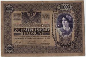1918. 10.000K piros "Magyarország" körbélyegzővel T:III-
