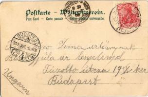 1902 Am Bord des Doppelschrauben-Postdampfers "Moltke". Hamburg-Amerika Linie / German oce...
