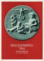 1939 Reichsparteitag Nürnberg. Festpostkarte. Reichsparteitag des Friedens / Nuremberg Rally. NSDAP German Nazi Party propaganda, swastika; 6 Ga. Adolf Hitler (EK)