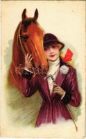 Lady with horse. Amag O. 34. (EK)