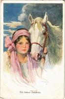 1922 Ein treuer Gefährte / Girl with horse. B.K.W.I. 261-1. s: K. Feiertag (EK)