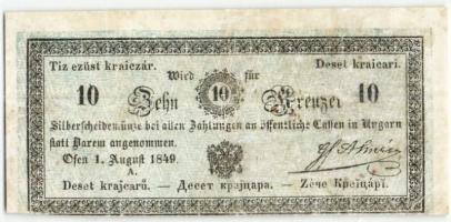 1849. 10 ezüst kr "Almássy" T:restaurált