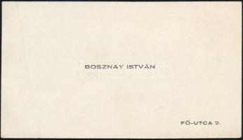 Bosznay István (1868 - 1944) saját kezű BÚÉK kívánsága névjegykártyáján