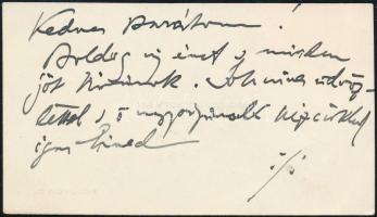 Bosznay István (1868 - 1944) saját kezű BÚÉK kívánsága névjegykártyáján