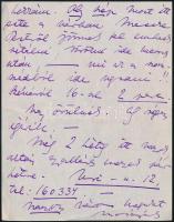 Feszty Masa (1895-1979) festőművész autográf, személyes hangú levele Gerő Ödön esztétának, borítékka...