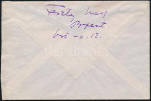 Feszty Masa (1895-1979) festőművész autográf, személyes hangú levele Gerő Ödön esztétának, borítékka...