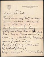 Kernstok Károly (1873-1940) festőművész autográf személyes hangú levele Gerő Ödön esztétának 3 beírt oldalon közös ismerősökről, személyes ügyekről.