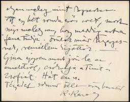 Kernstok Károly (1873-1940) festőművész autográf személyes hangú levele Gerő Ödön esztétának 3 beírt...