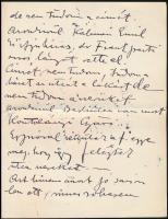 Kernstok Károly (1873-1940) festőművész autográf személyes hangú levele Gerő Ödön esztétának 3 beírt...