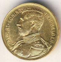 Belgium 1914. 20Fr Au 6,4516g flamand nyelvű variáns I. Albert T:2+