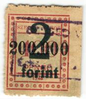 Szeged Város Közmunka II. 200.000P 2Ft fny-sal T:I- hátoldali foltokkal