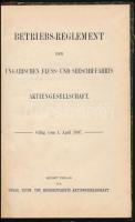 1897 Betriebs-Reglement der Ungarischen Fluss-und Seeschiffahrts Aktiengesellschaft, 104p