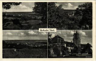 Rohonc, Rechnitz; Schloss / Batthyány kastély, látkép, szőlő. Lehner kiadása / castle, general view, vineyards (gyűrődés / crease)