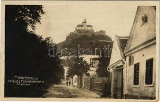 1923 Fraknó, Forchtenstein; Forchtenau mit Schloss Forchtenstein / Fraknóváraljai utcakép Fraknó várával / castle, street view. photo