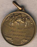 Olaszország 1935. "Nemzeti regatta bajnokság-Palermo" aranyozott Br díjérem T:2