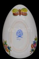 Herendi Viktoria mintás tojás bonbonnier. Kézzel festett, jelzett, hibátlan. 12 cm