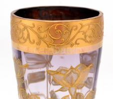 XX sz. eleje: Aranyozott üveg váza. Formába öntött, arany festett, hibátlan. 13 cm