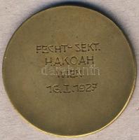 Ausztria 1927. "Vívó szakosztály-Bécs" Br emlékérem T:2