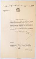 1940 Bp., Miniszteri kinevezés Dr. Hillebrand Jenőnek, kinevezésen Hóman Bálint (1885-1951) aláírásával